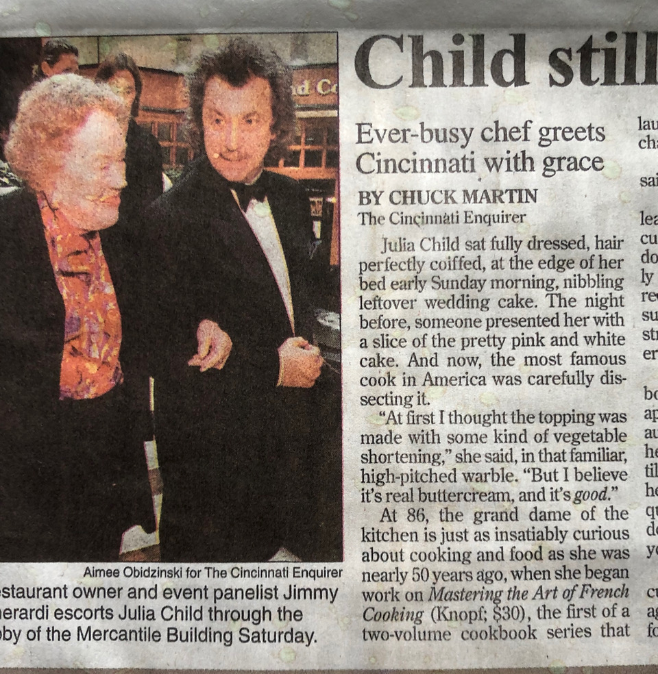 Julia Child newspaper article